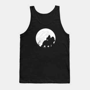 Gorillar and Its Youngling in Full Moon Tank Top